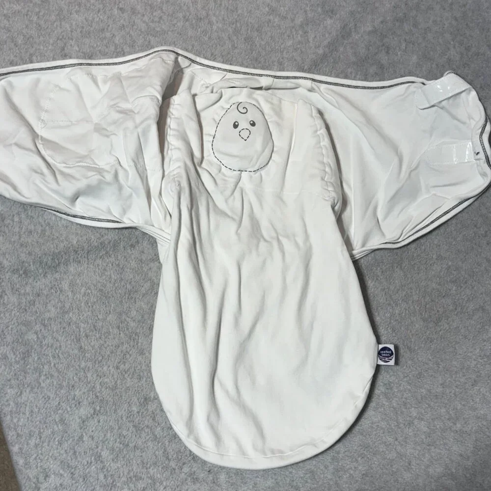 Nested Bean Zen Swaddle Classic Baby ONE SIZE 0-6 Months 7-18 lbs Weighted White